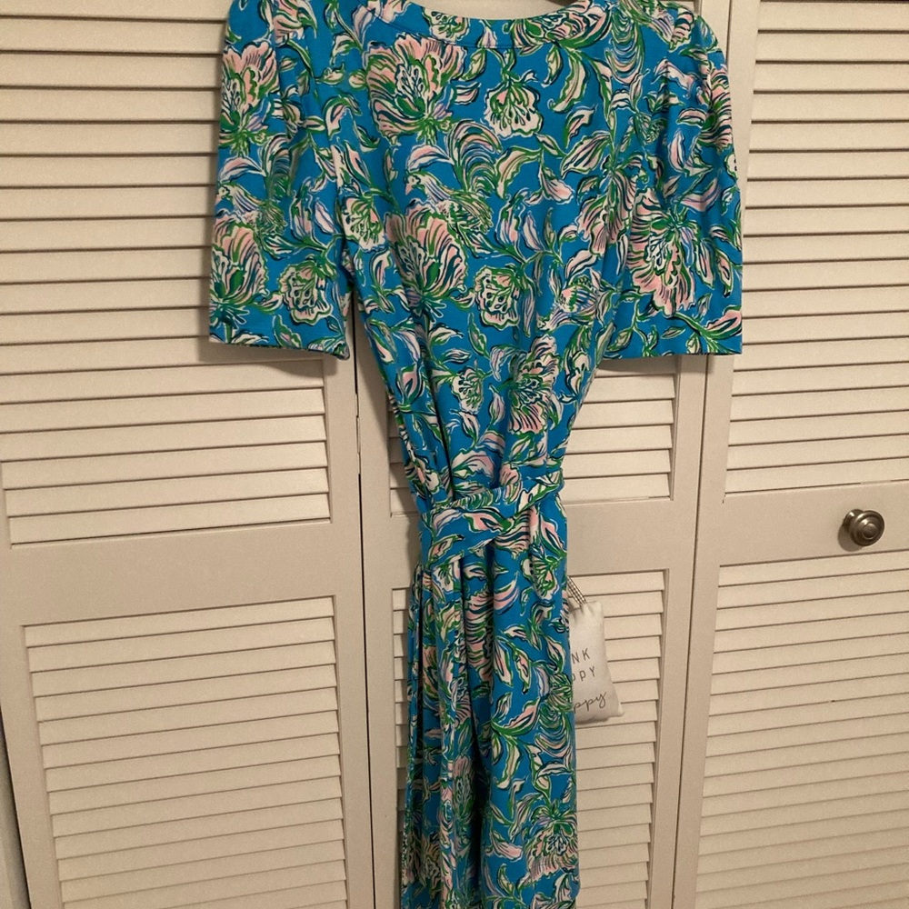 NWOT Lilly Pulitzer Harriet Elbow Sleeve Dress; Det Belt; Size L, Make an Offer! - Picture 8 of 12
